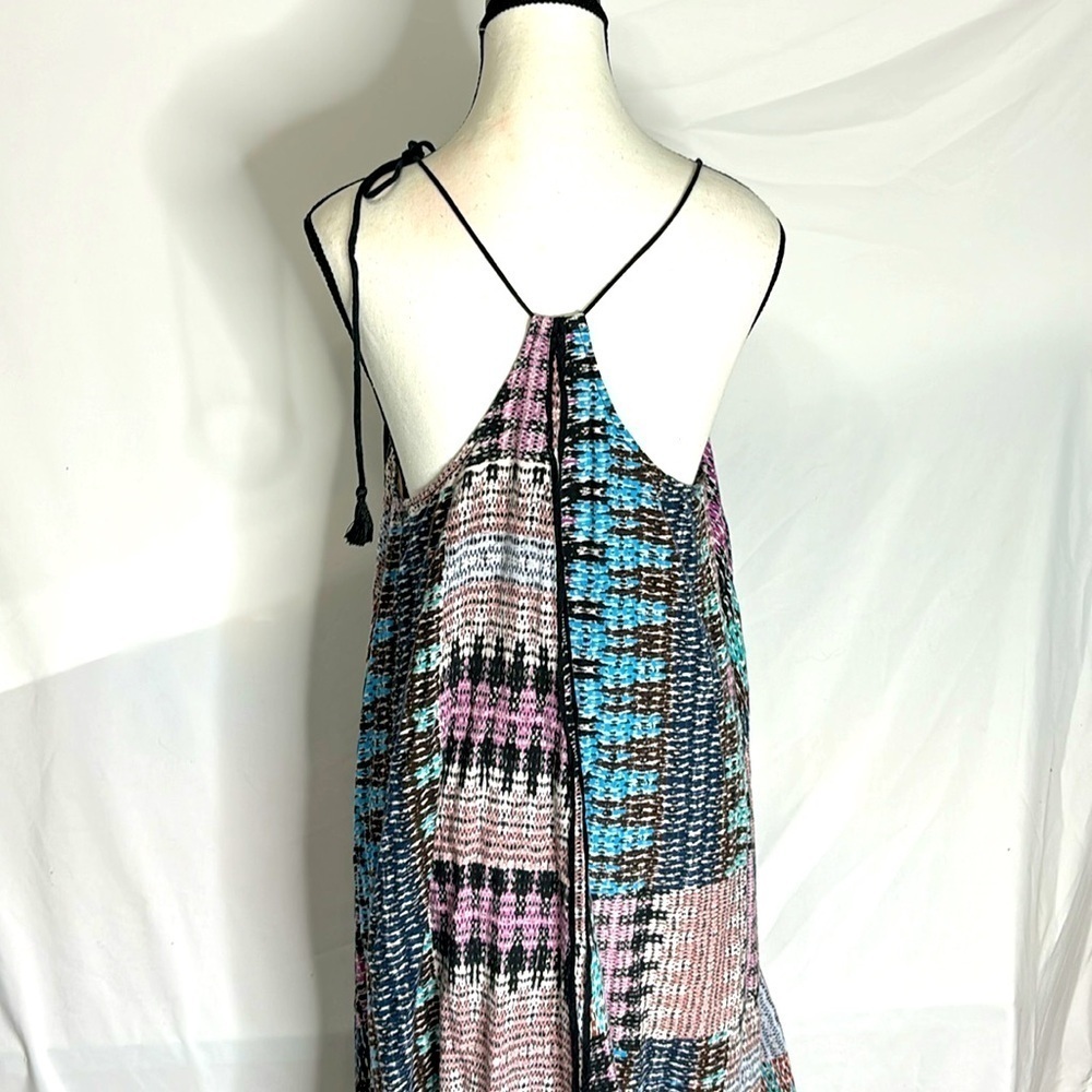 ANTHROPOLOGIE AKEMI + KIN Navy Blue Purple Handkerchief Tank Tie Midi Dress - Picture 5 of 7